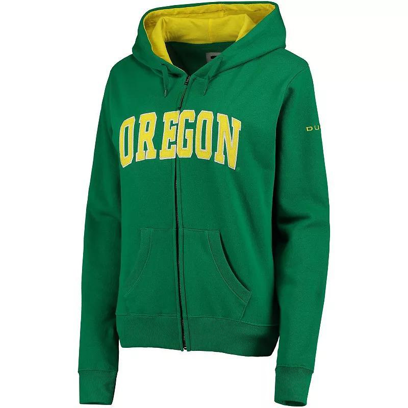 Womens Kelly Oregon Ducks Arched Name Full-Zip Hoodie Product Image