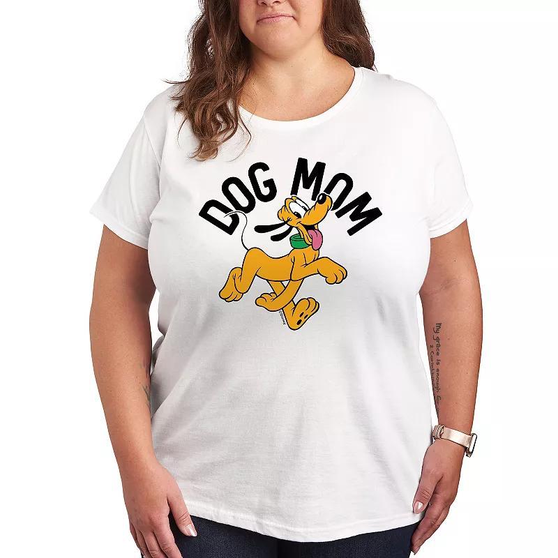 Disneys Pluto Plus Size Dog Mom Graphic Tee, Womens Product Image