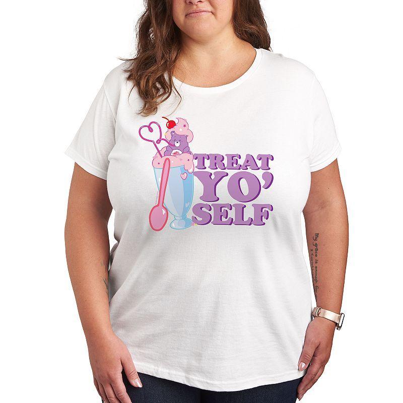 Plus Care Bears Treat Yo Self Graphic Tee, Womens Heather Grey Product Image