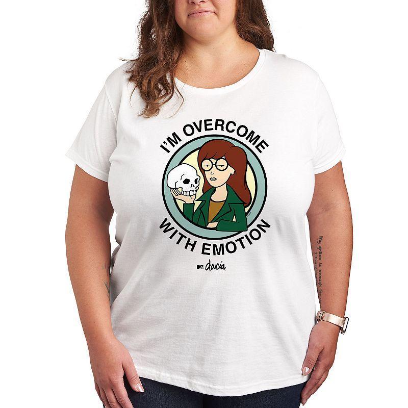 Plus Daria Im Overcome With Emotion Graphic Tee, Womens White Product Image