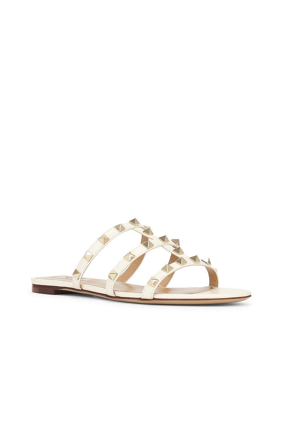 Valentino Garavani Rockstud Slide in Ivory Product Image