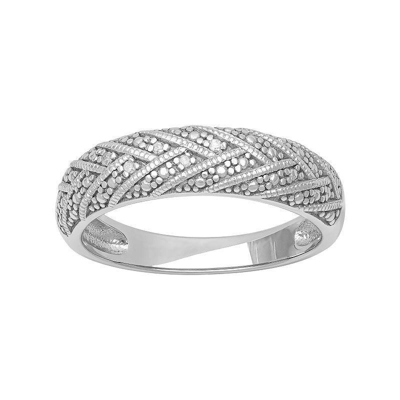 Love Always Sterling Silver Diamond Accent Band, Womens Product Image