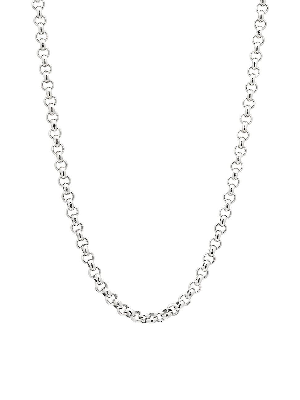 Mens Sterling Silver Cable Chain Necklace, 24L Product Image