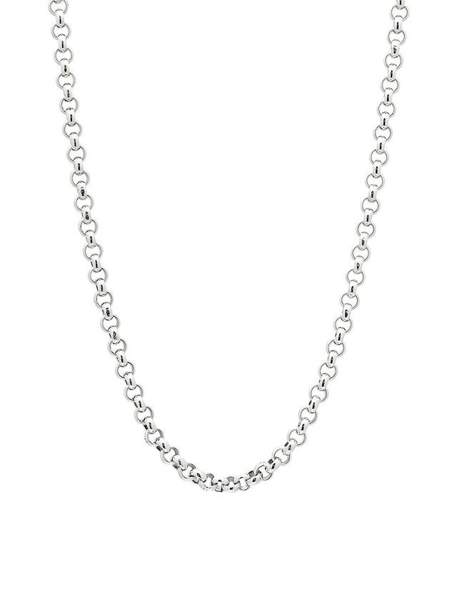 Womens Sterling Silver Rolo Chain Necklace Product Image