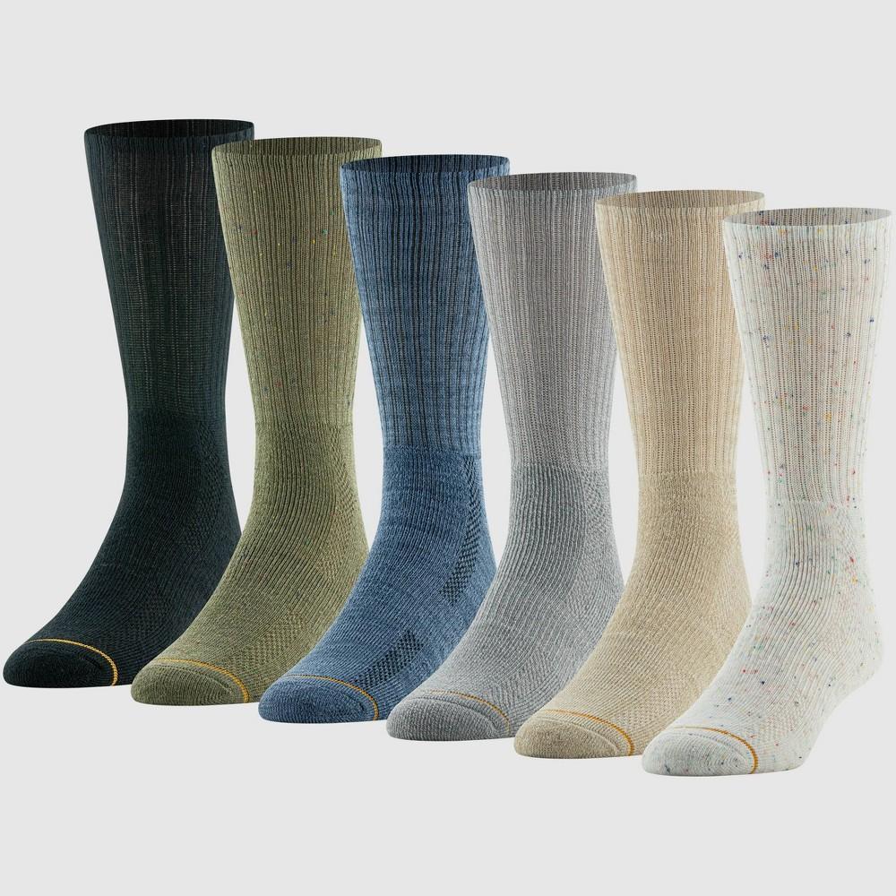 Goldtoe Signature Collection Mens Casual Crew Socks 6pk - Blue Denim/White 6-12.5 Product Image