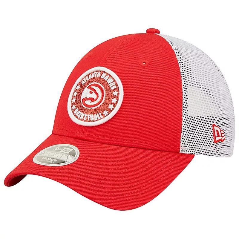 Womens New Era /White Atlanta Hawks Glitter Patch 9FORTY Snapback Hat Product Image