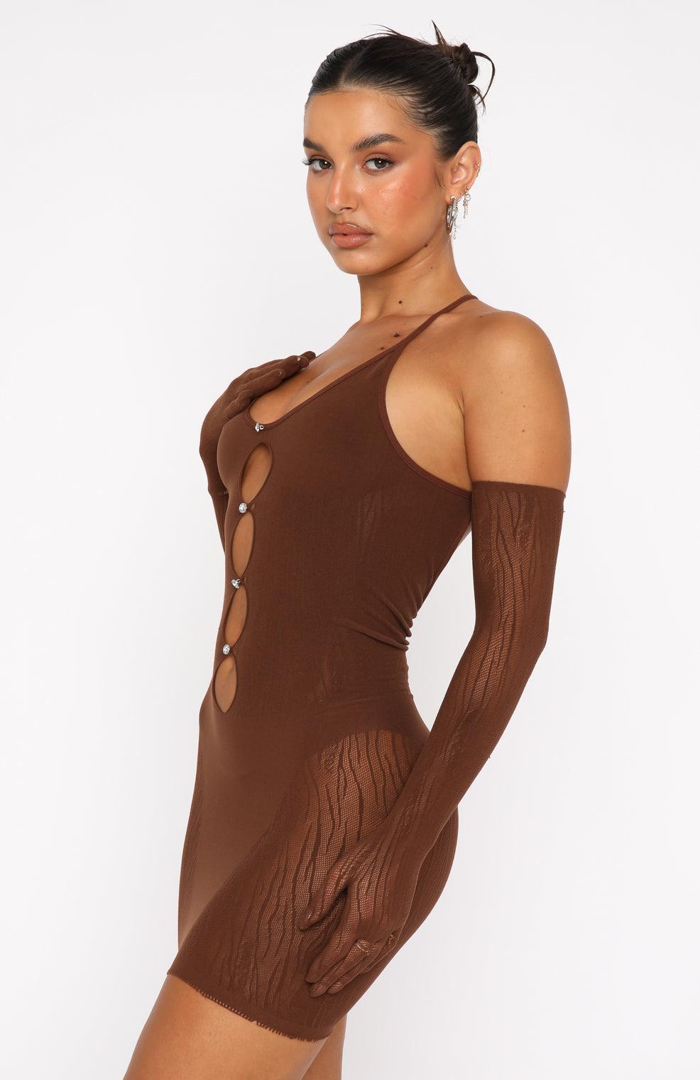 Link Up Mini Dress Chocolate Product Image