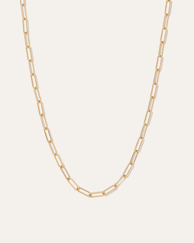 14K Gold Small Paperclip Chain Necklace Product Image