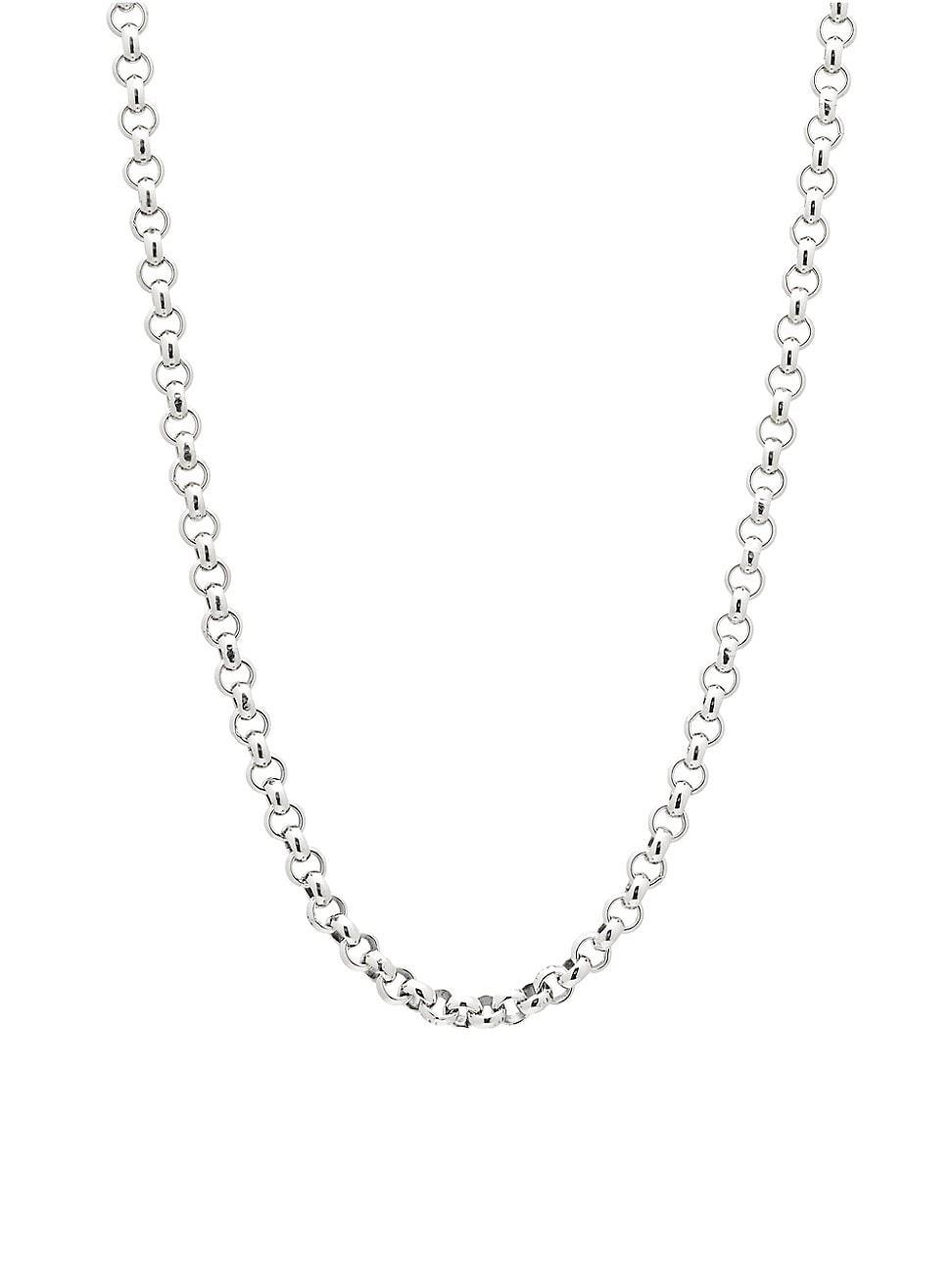 Mens Sterling Silver Cable Chain Necklace, 24L Product Image