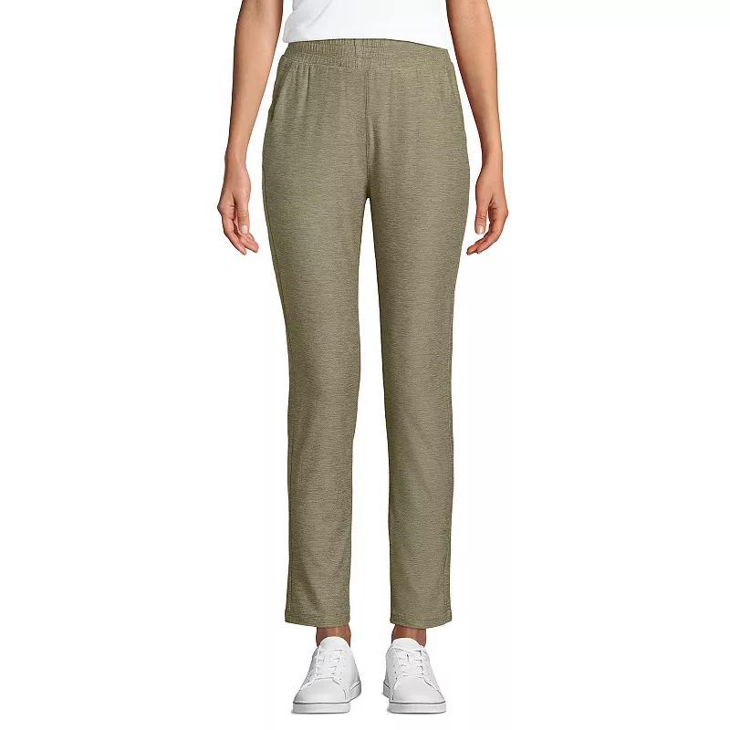 Petite Lands End Active Soft Tapered Performance Ankle Pants, Womens Green Product Image