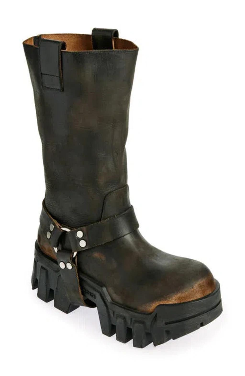 BALENCIAGA Bulldozer Harness Boot In Black Product Image