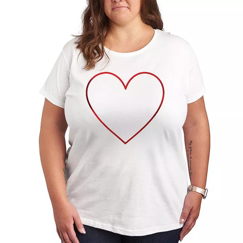 Plus Heart Outline Graphic Tee, Womens Product Image