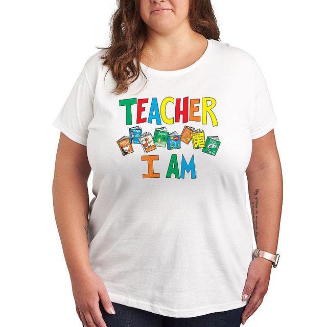 Plus Dr. Seuss Teacher I Am Graphic Tee, Womens Heather Grey Product Image