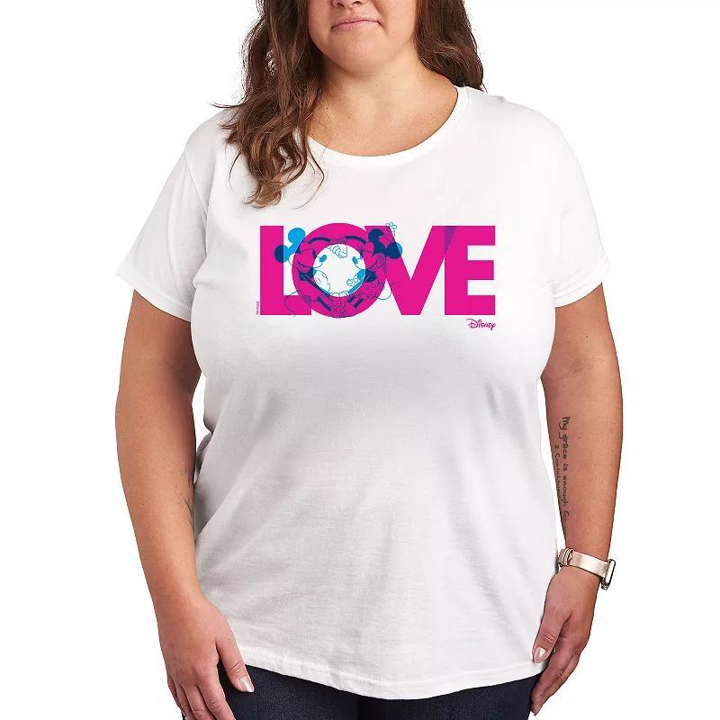 Plus Size Disney Love M And M Graphic Tee, Womens White Product Image