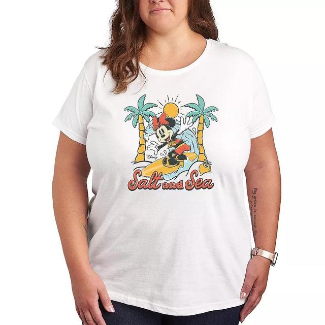 Disneys Minnie Mouse Plus Salt Sea Graphic Tee, Womens Product Image