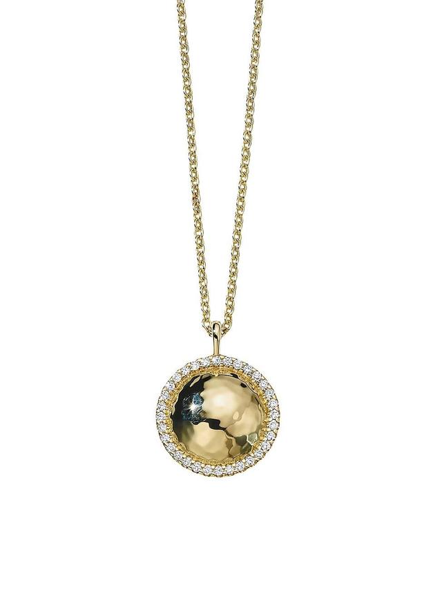 Womens Stardust Goddess 18K Yellow Gold & 0.24 TCW Diamond Small Domed Pendant Necklace Product Image