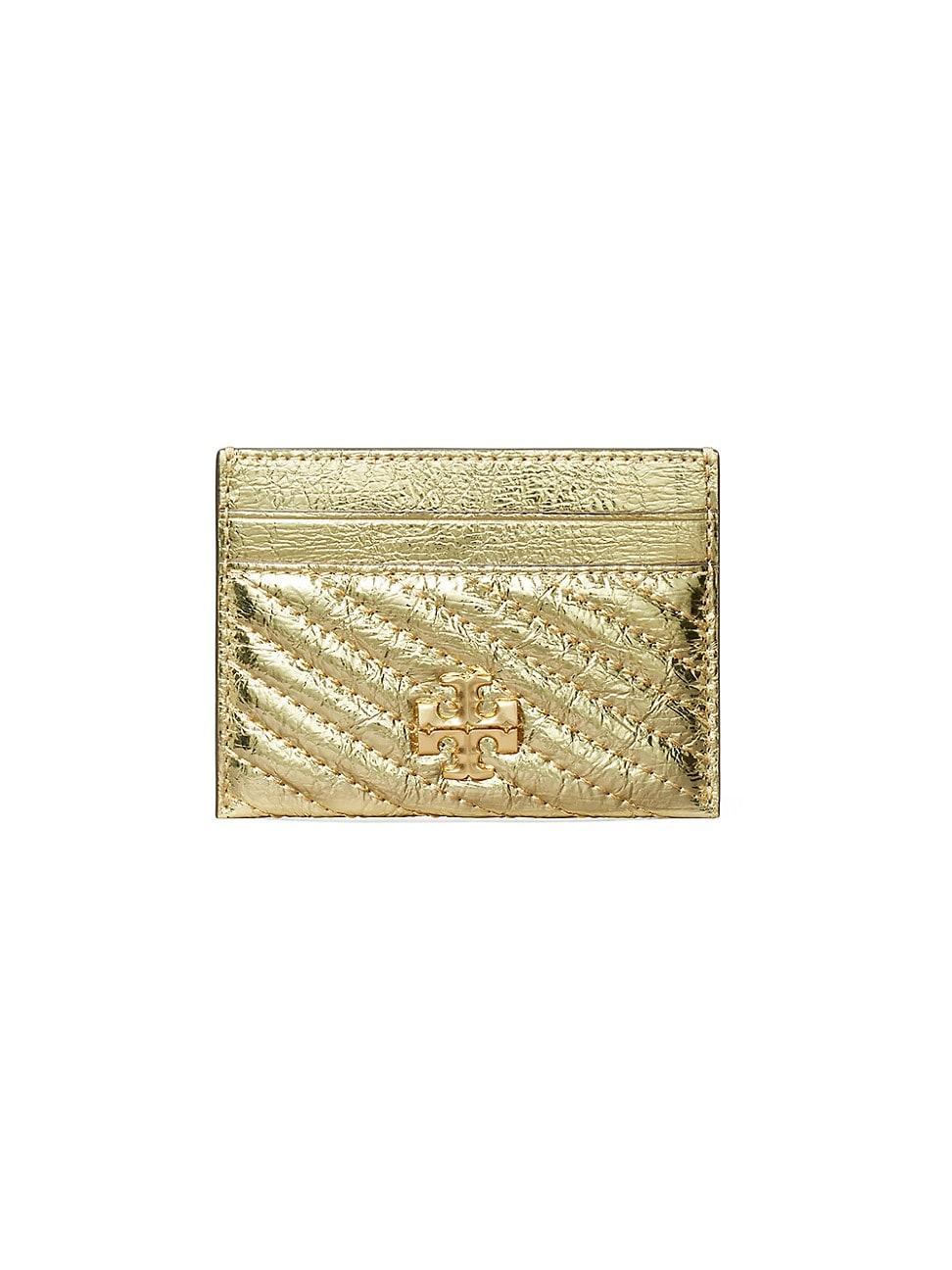 Womens Kira Quilted Metallic Leather Card Case Product Image