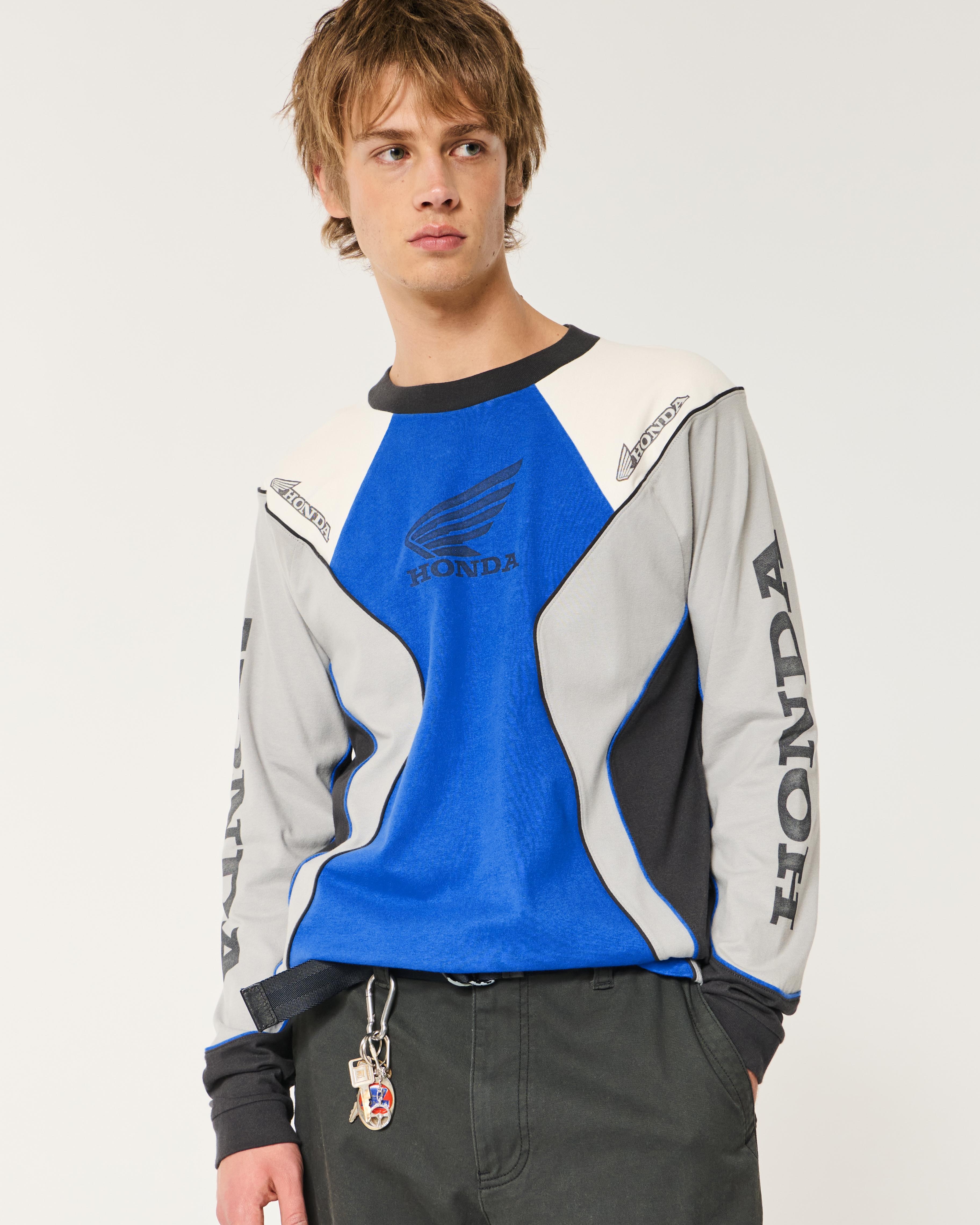 Boxy Heavyweight Long-Sleeve Honda Moto Jersey Tee Product Image