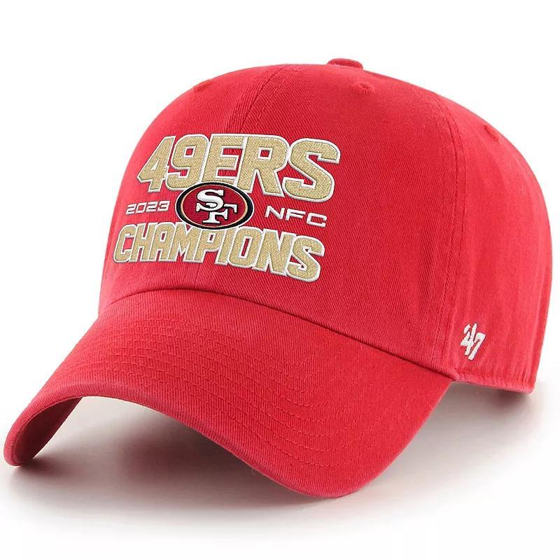 Mens 47 Brand Scarlet San Francisco 49ers 2023 Nfc Champions Clean Up Adjustable Hat Product Image