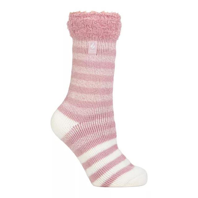 Womens Heat Holders Original 7x Warmer Feathered Top Stripe Crew Socks Product Image