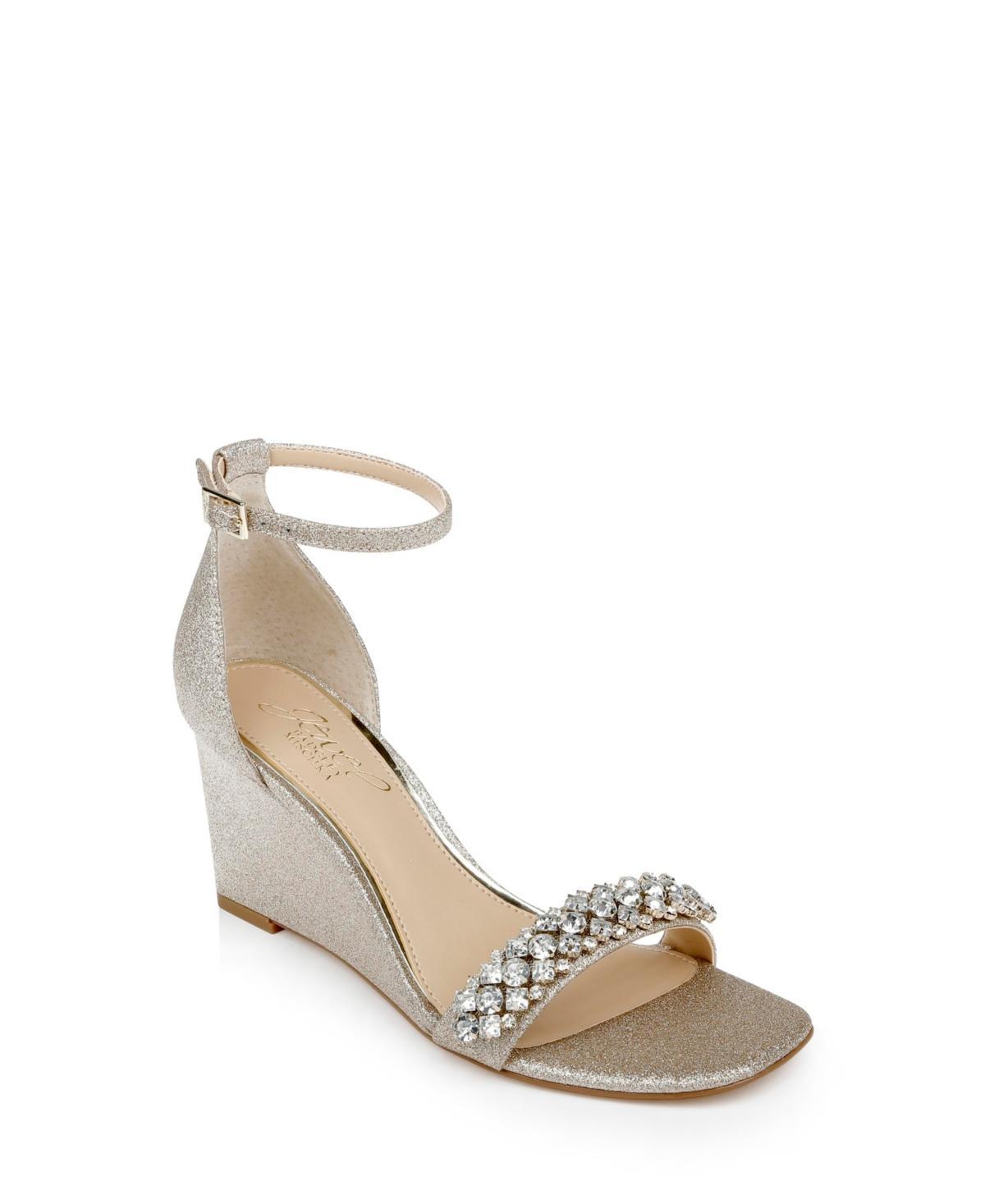 Jewel Badgley Mischka Women's Peggy Embellished & Glitter Sandals - Silver - Size 6  - female - Size: 6 Product Image