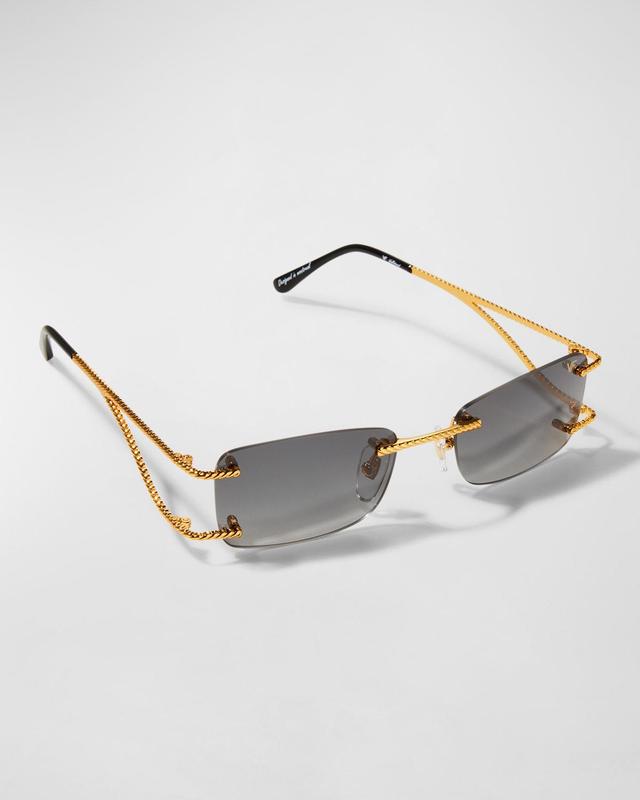 Mens VF Wall Street Rectangle Rimless Sunglasses Product Image