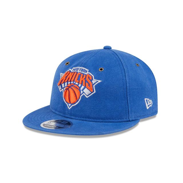 New York Knicks Cotton Canvas Retro Crown 9FIFTY Adjustable Hat Male Product Image