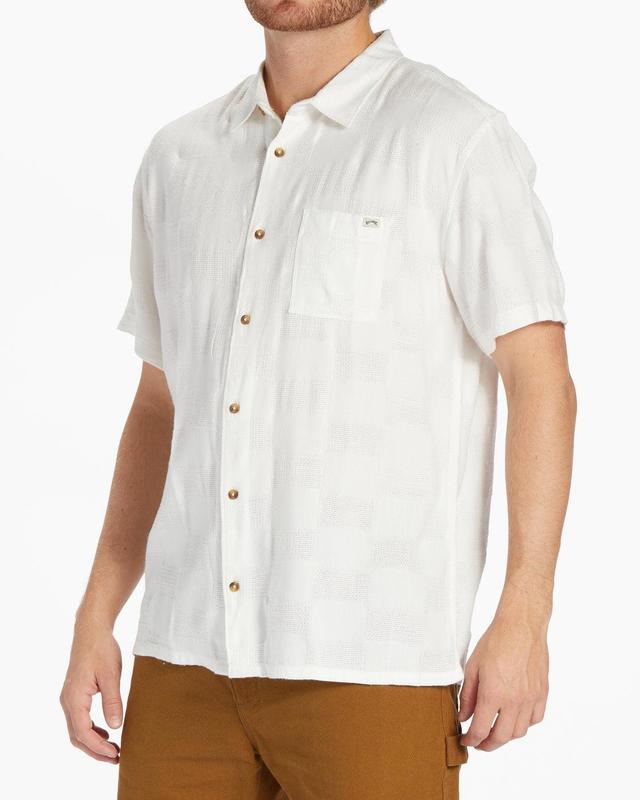 Sundays Jacquard Short Sleeve Shirt - Off White Male Product Image