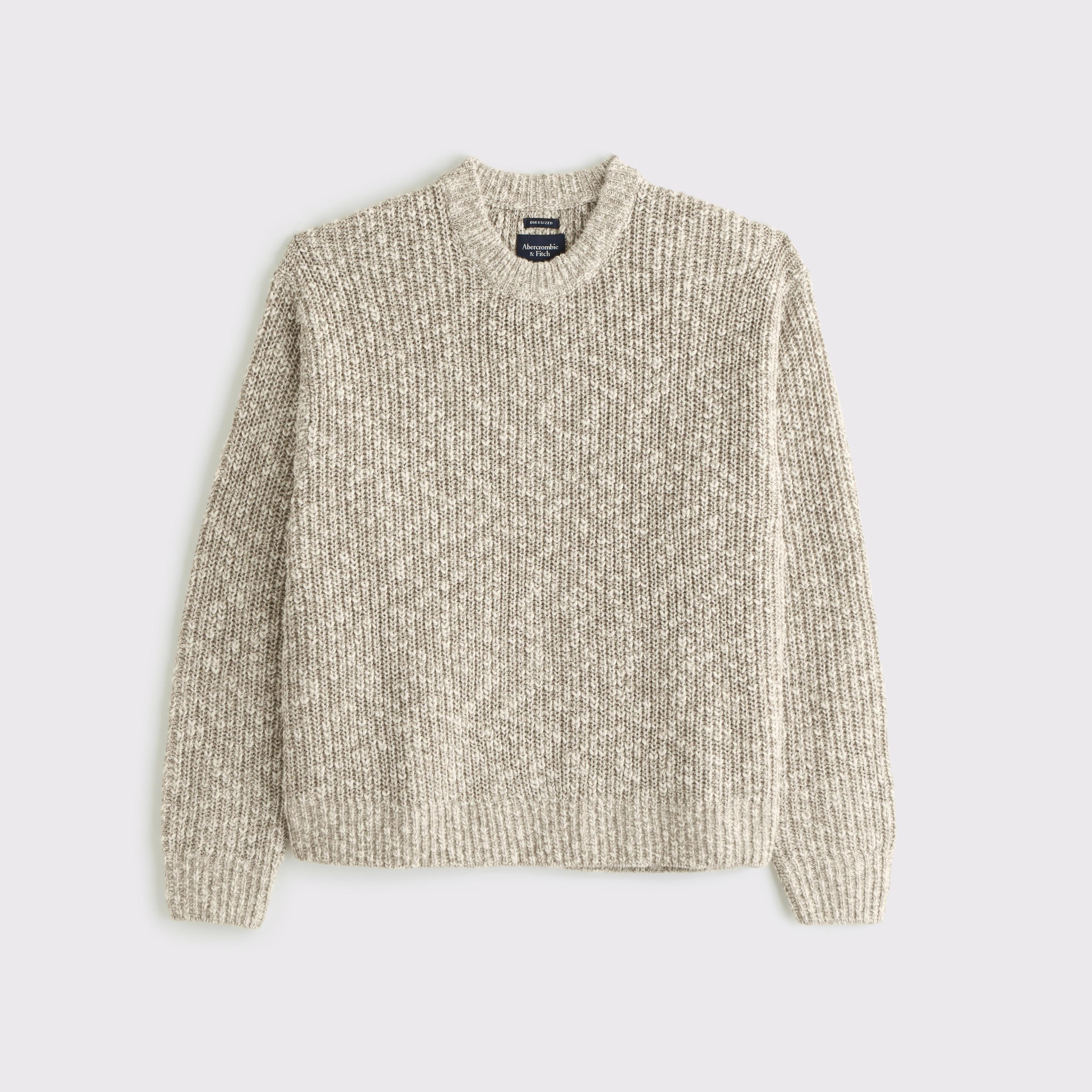 Oversized Textural Marled Crew Sweater Product Image