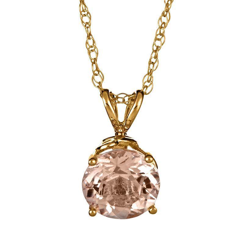 Celebration Gems 14k Gold Morganite Pendant, Womens Pink Product Image