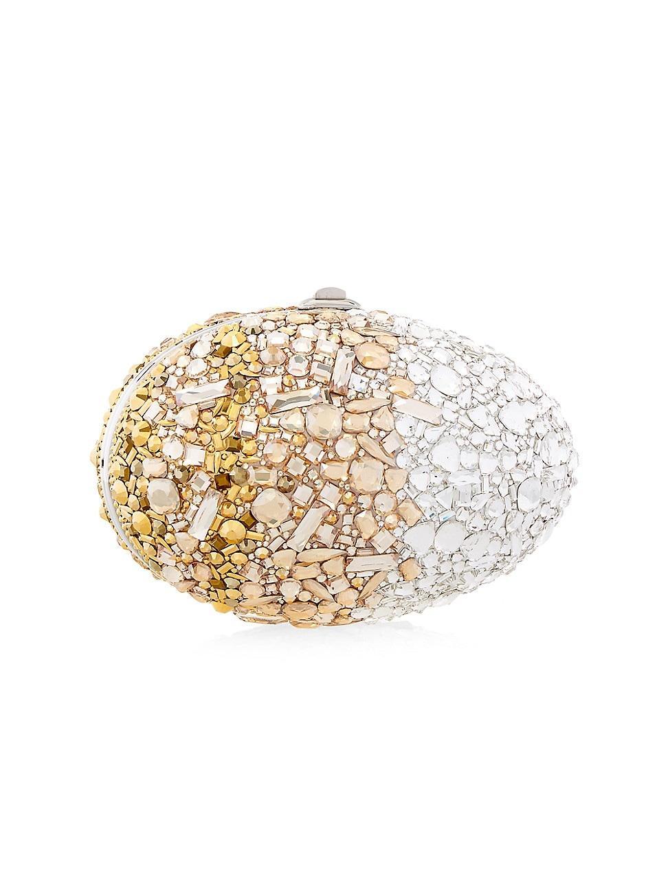 Womens Crystal-Embellished Egg Clutch Product Image