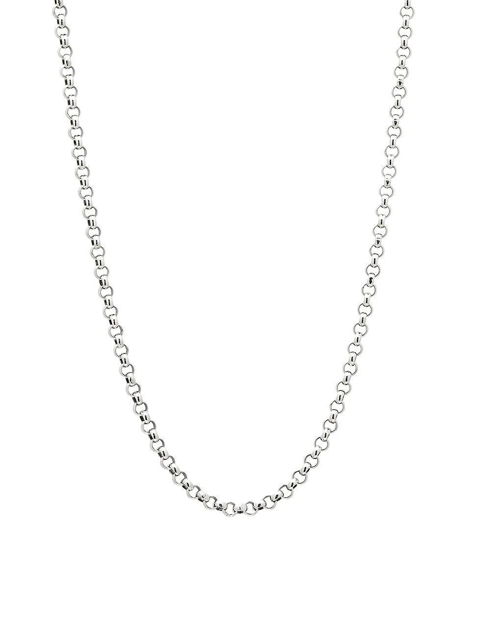 Mens Sterling Silver Cable Chain Necklace, 24L Product Image