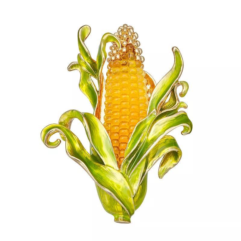 Napier Gold Tone Autumn Corn Cob Pin, Womens, Green Product Image