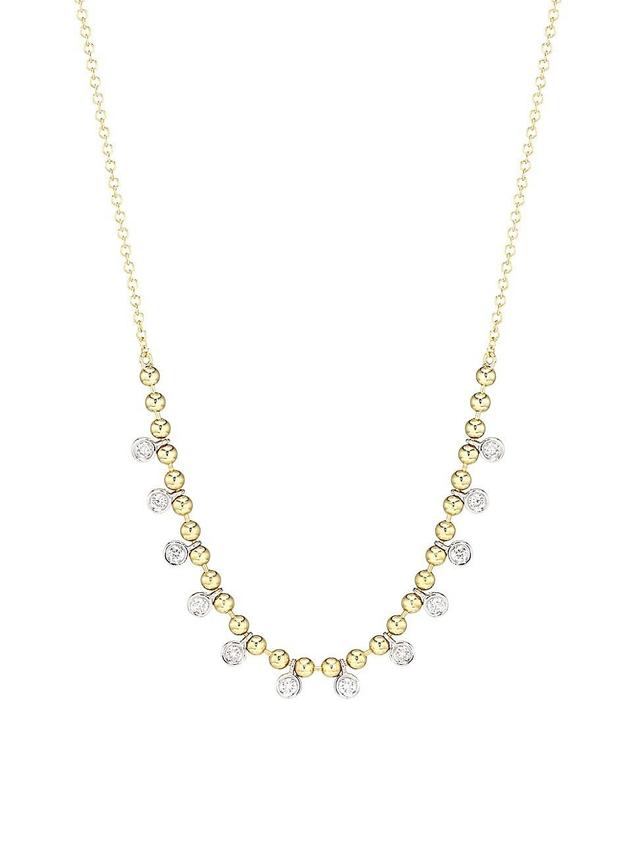 Womens 14K Yellow Gold Diamond Drop Frontal Necklace Product Image