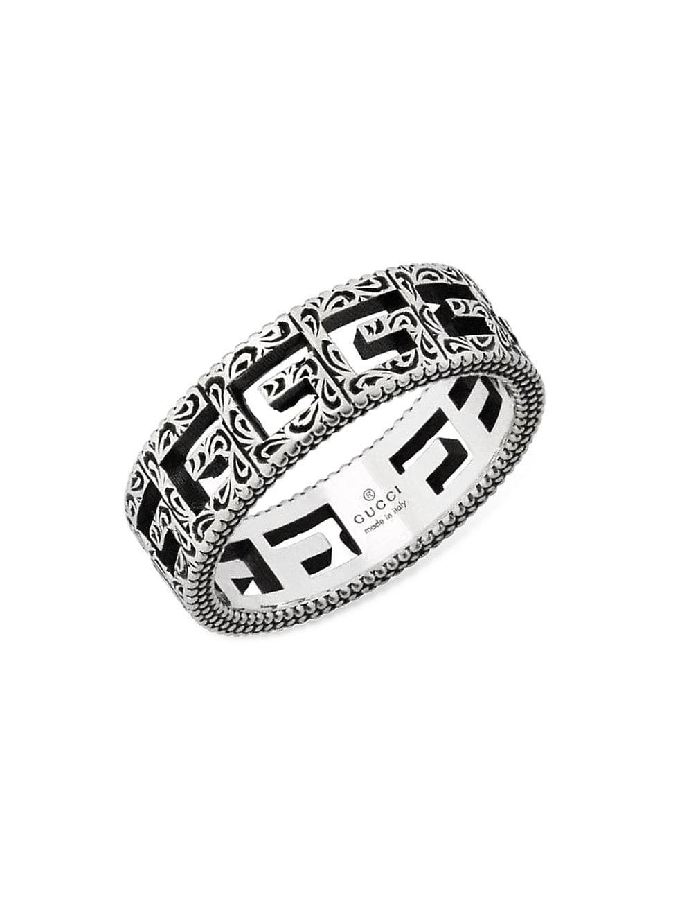 Mens G Cube Sterling Silver Ring Product Image