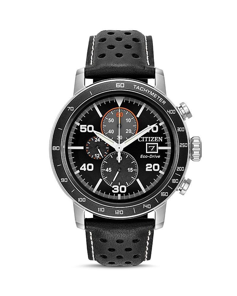 Men's Citizen Eco-DriveÂ® Brycen Chronograph Strap Watch with Black Dial (Model: Ca0649-14E) Product Image