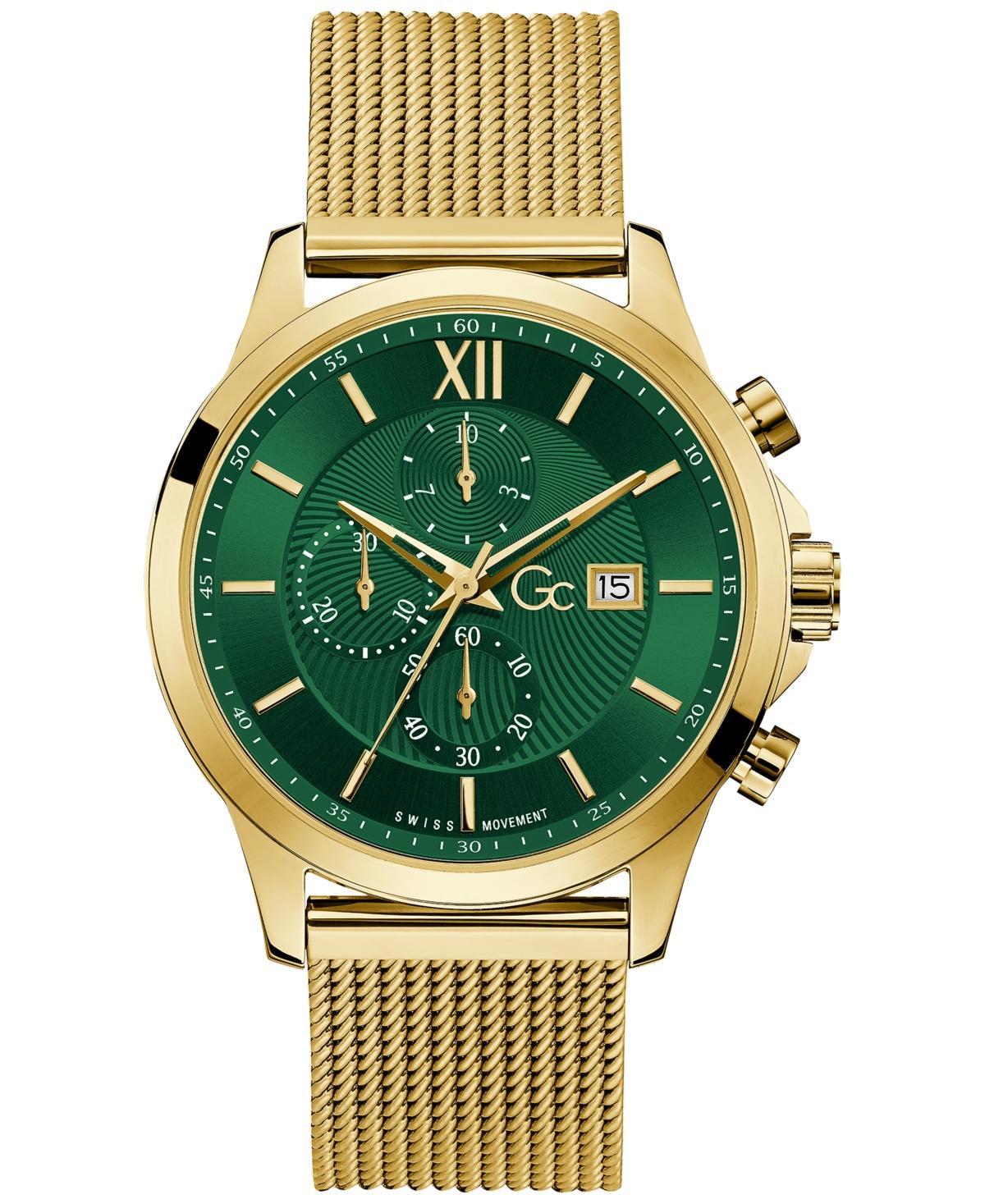 Guess Gc Executive Mens Swiss Gold-Tone Stainless Steel Bracelet Watch 44mm Product Image