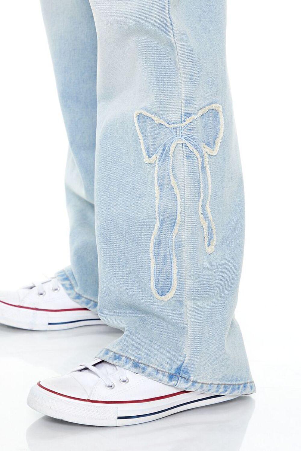 Frayed Bow Mid-Rise Baggy Jeans | Forever 21 Product Image