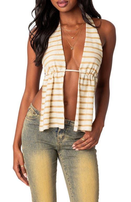 EDIKTED Textured Open Back Halter Top Product Image