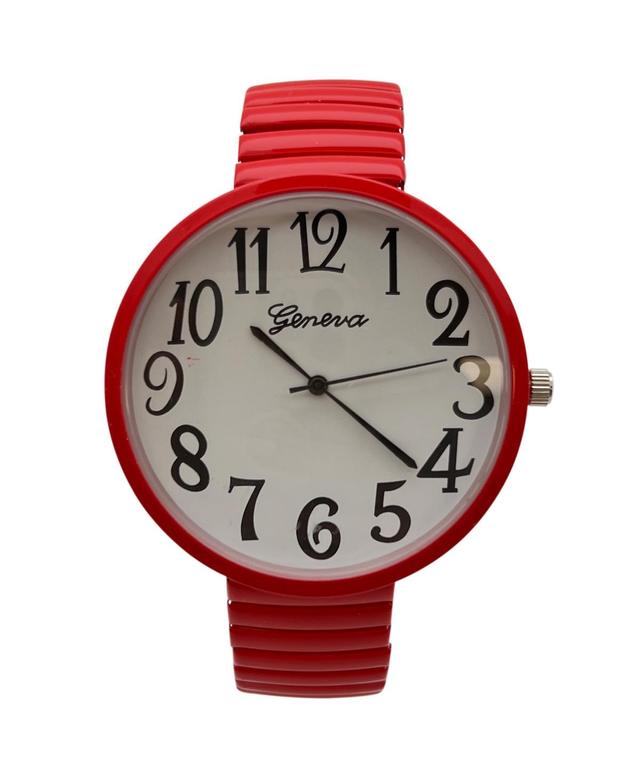 Olivia Pratt Big Face Fun Colors Stretch Band Women Watch Product Image