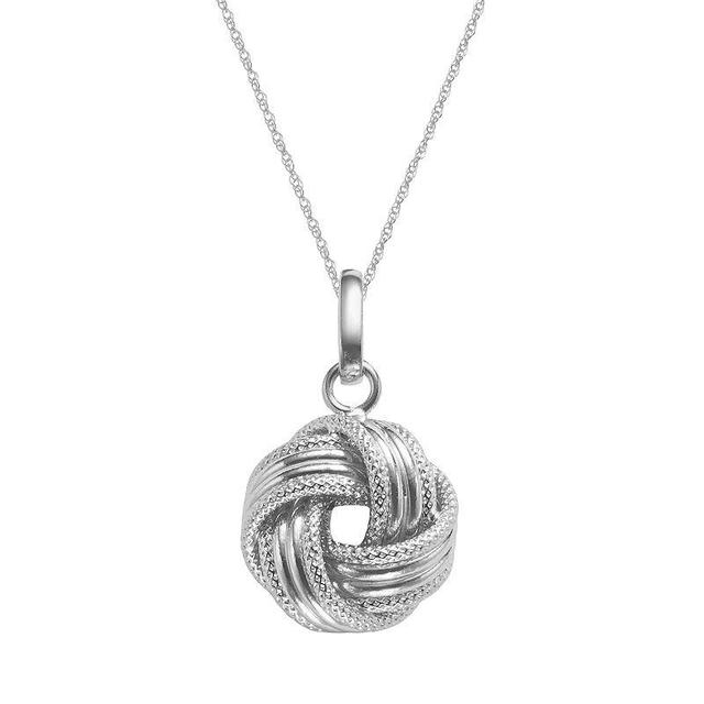 Jordan Blue 14k Rose Gold Textured Love Knot Pendant, Womens Product Image