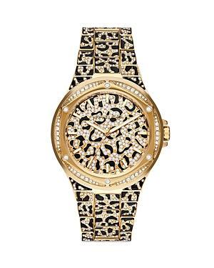 Michael Kors Lennox Three-Hand Faceted Cheetah Print Bracelet Watch Product Image