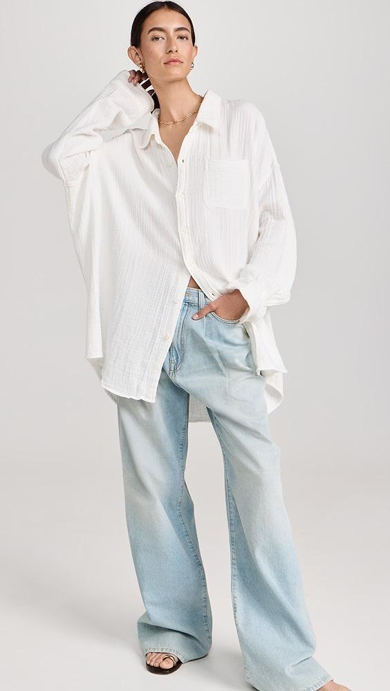 R13 Damon Pleated Wide Leg Jeans | Shopbop Product Image