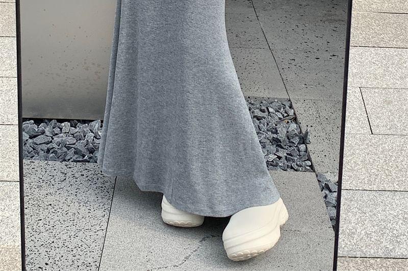 High Rise Plain Maxi Mermaid Skirt Product Image