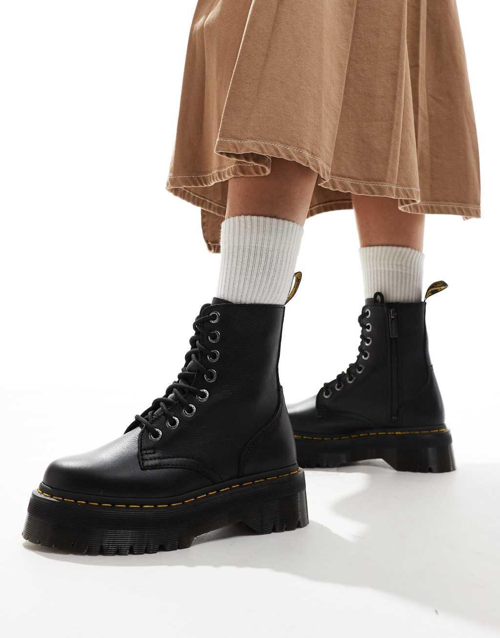 Dr Martens Jadon III 8 Eye Boots In Black Pisa Product Image