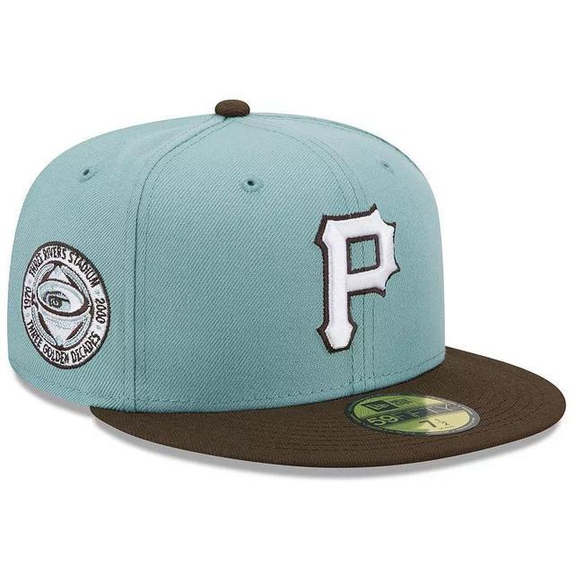 Mens New Era Blue/Brown Pittsburgh Pirates Three Rivers Stadium 30th Anniversary Beach Kiss 59FIFTY Fitted Hat Product Image