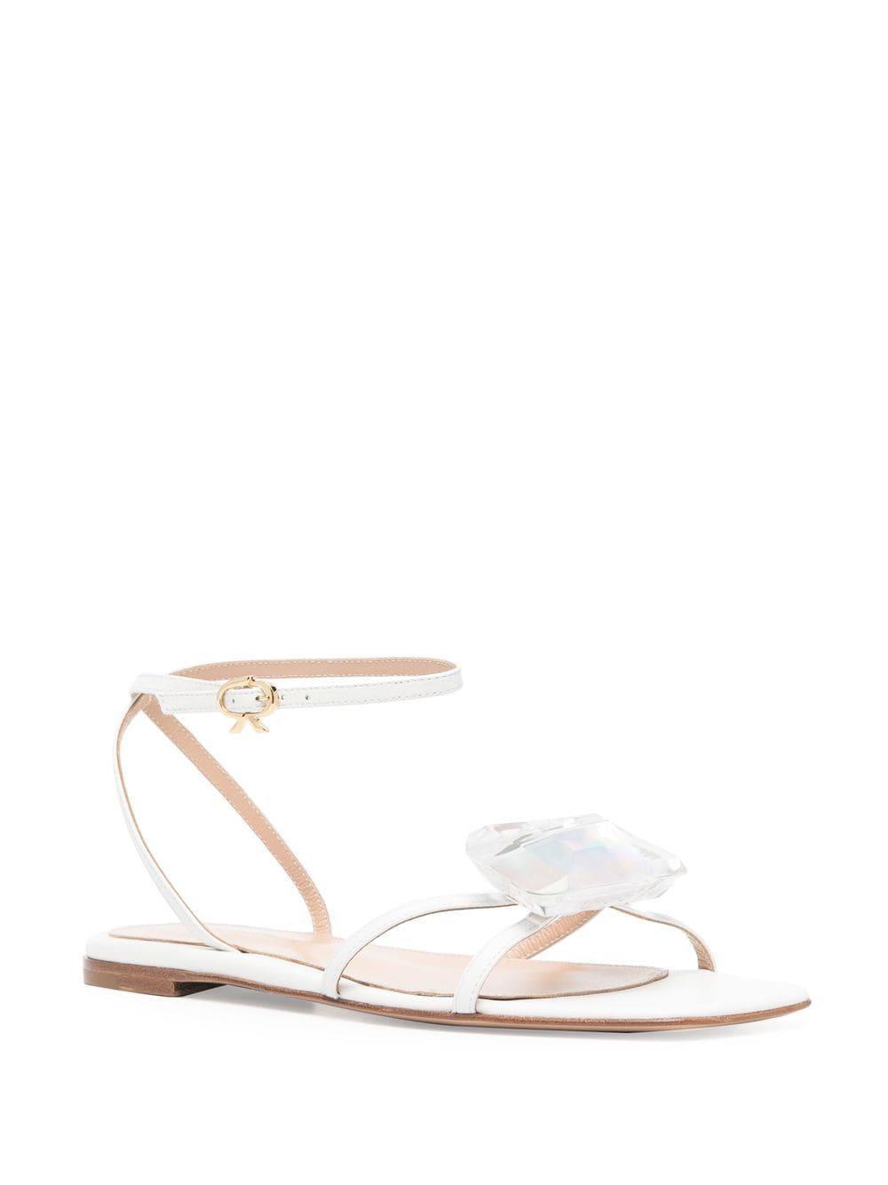 Sandalen Mit Kristallen In White Product Image