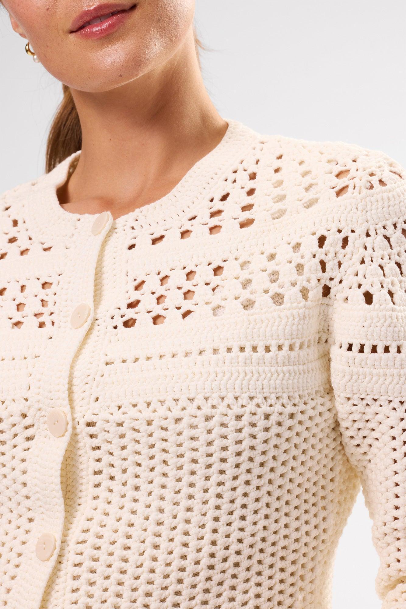 Crochet Cardigan - Ivory Product Image