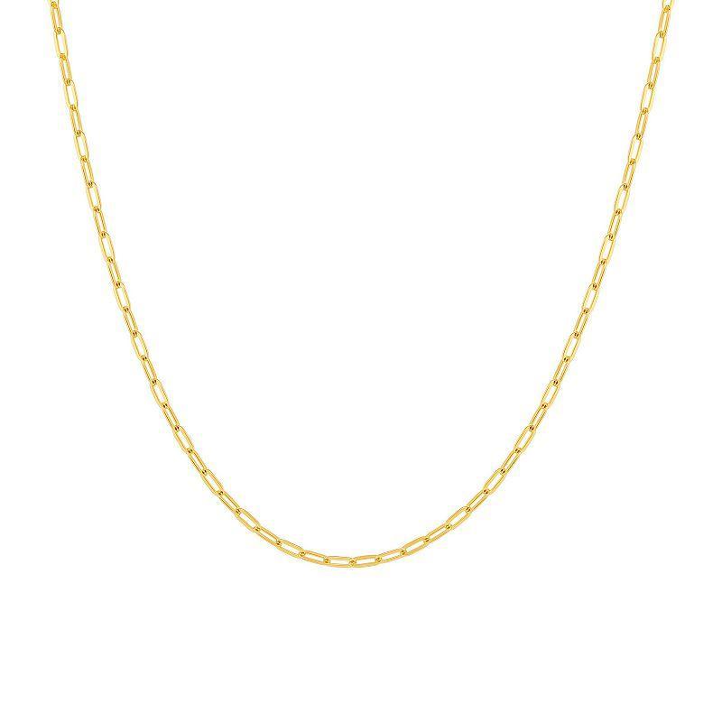 PRIMROSE 18k Gold Over Silver Thin Paper Clip Link Chain Necklace, Womens Yellow Gold Tone Product Image