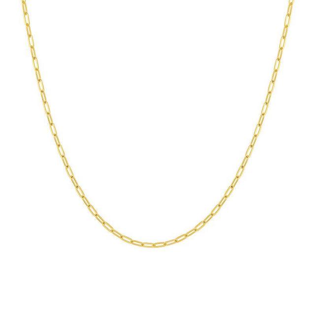 PRIMROSE 18k Gold Over Silver Thin Paper Clip Link Chain Necklace, Womens Yellow Gold Tone Product Image